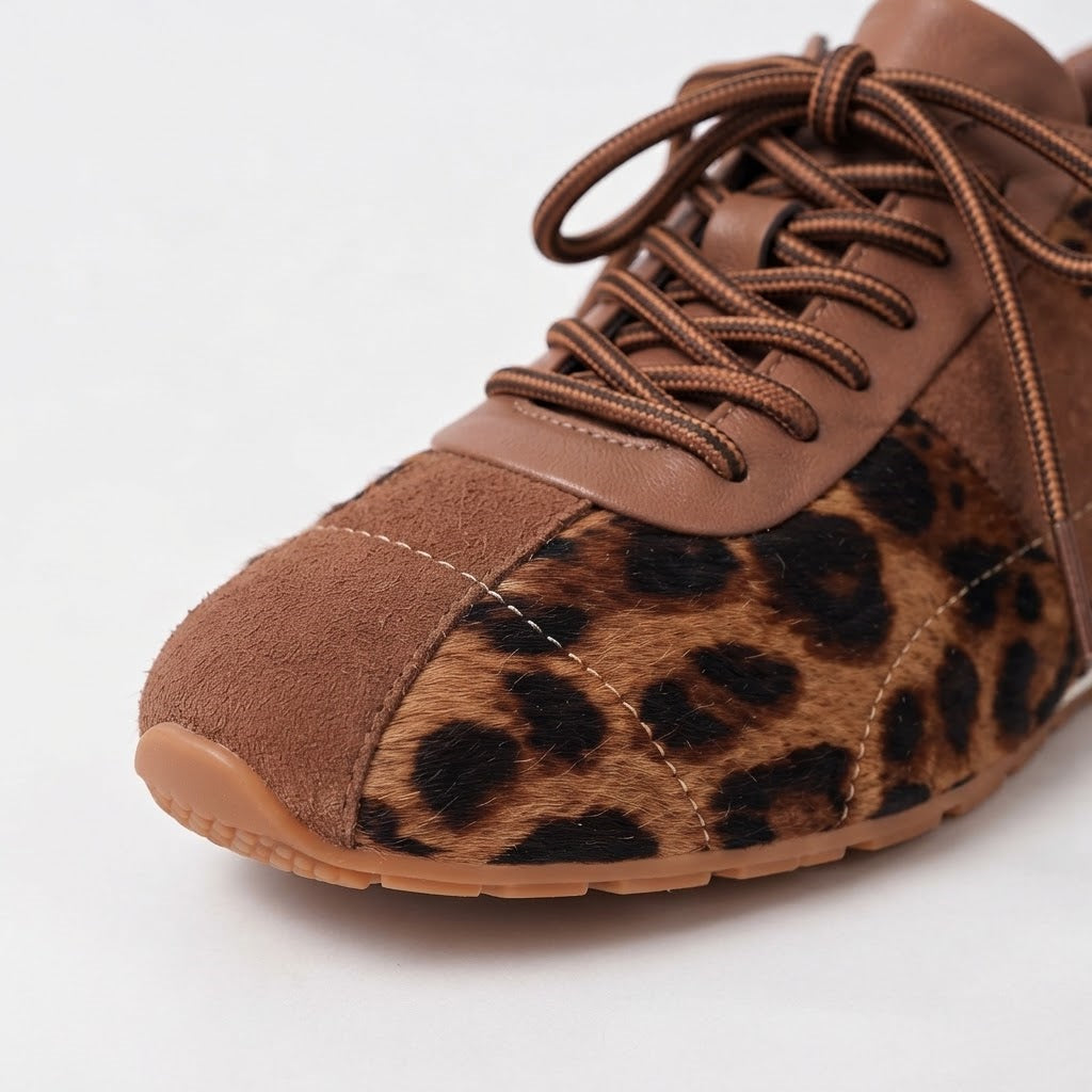 The Dual Stride Leopard Print Retro Casual Shoes