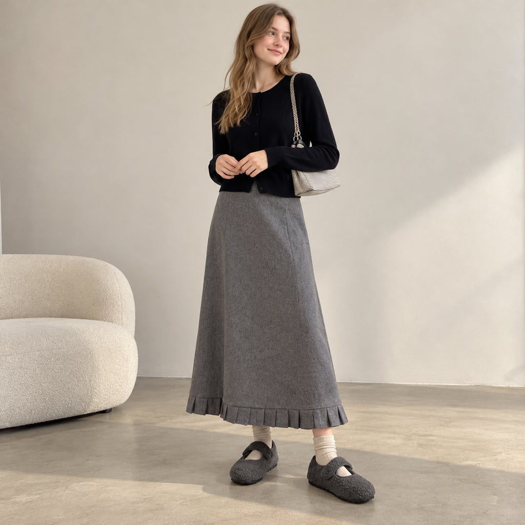 The Dual Stride Gray Cozy Fleece Mary Jane Flats