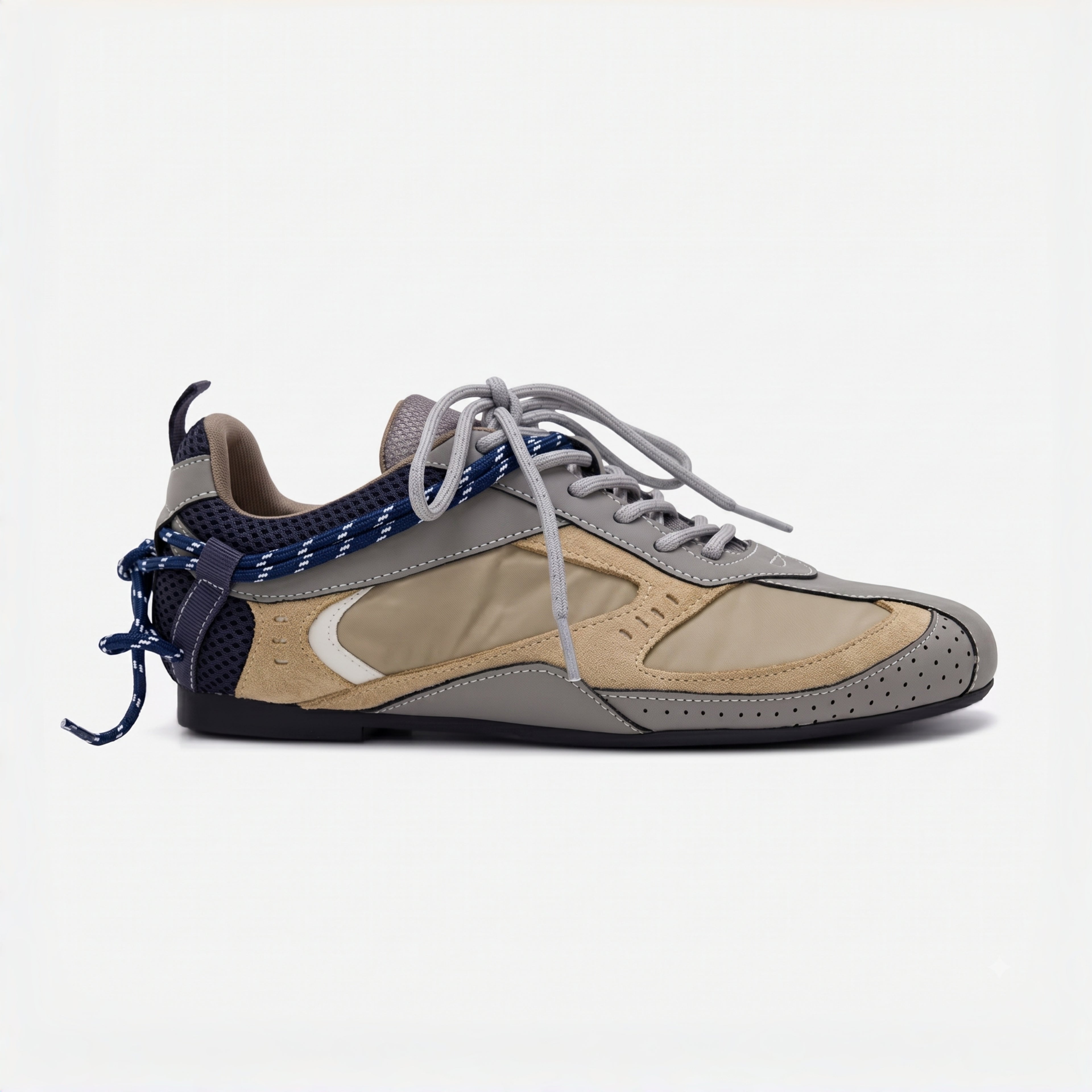 The Dual Stride Khaki Vintage Trek Retro Trainer Sneakers