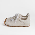 The Dual Stride Men's Classic White Leather Square-Toe Sneakers