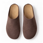 The Dual Stride Taupe Brown Suede Slip-On Mules