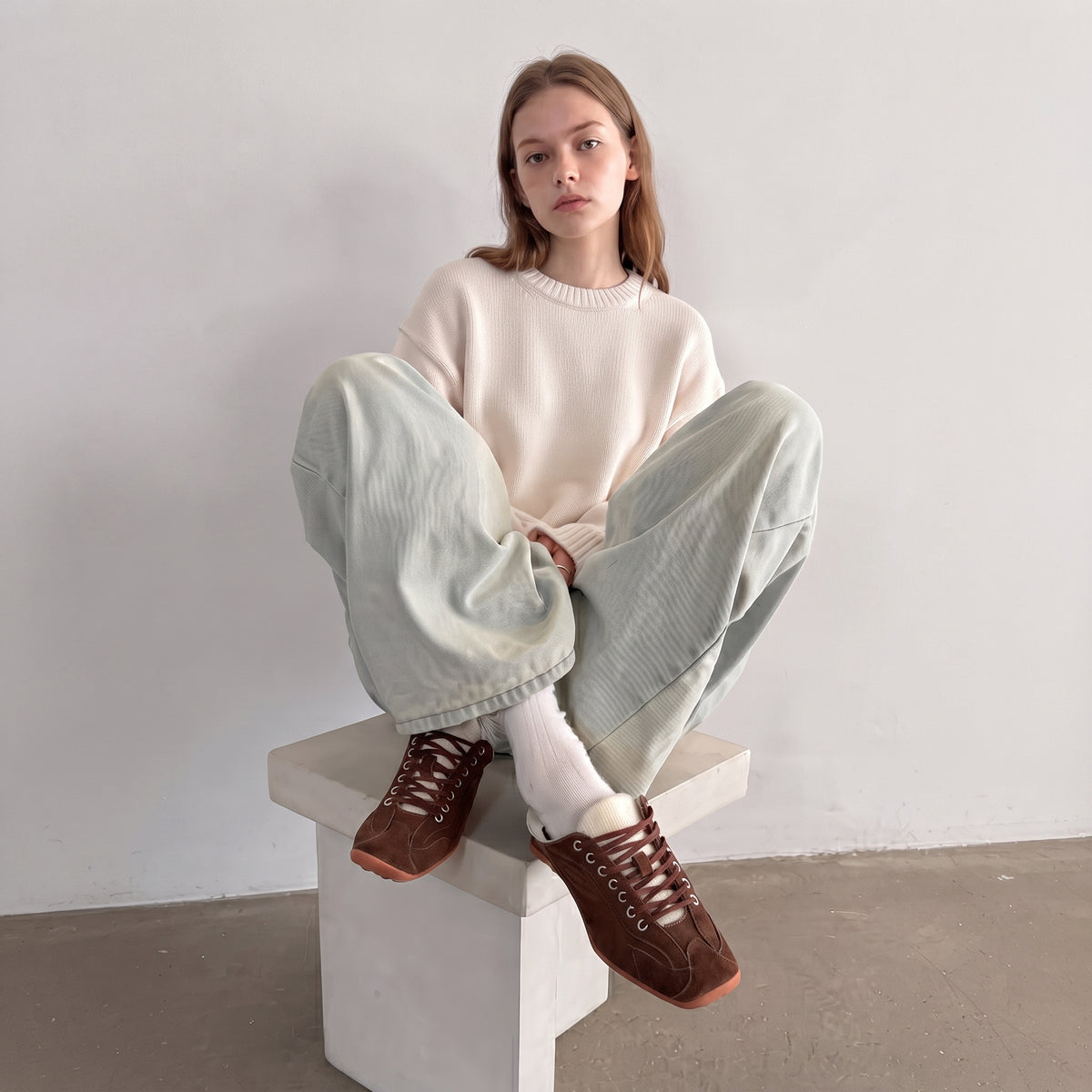 The Dual Stride Women’s Caramel Brown 2‑Way Wear Retro Sneakers