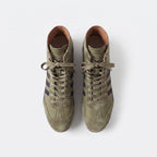 The Dual Stride Olive Stripe Retro High Top Ankle Boots