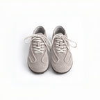 The Dual Stride Gray Suede Retro Sneakers