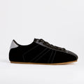The Dual Stride Men's Black Artisanal Retro Track Suede Sneaker