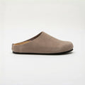 The Dual Stride Gray Suede Slip-On Mules