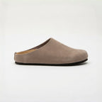 The Dual Stride Gray Suede Slip-On Mules