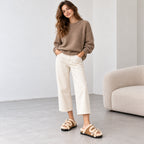 The Dual Stride Women's Brown Cozy Fleece Double Buckle Slides