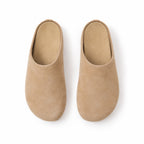 The Dual Stride Beige Suede Slip-On Mules