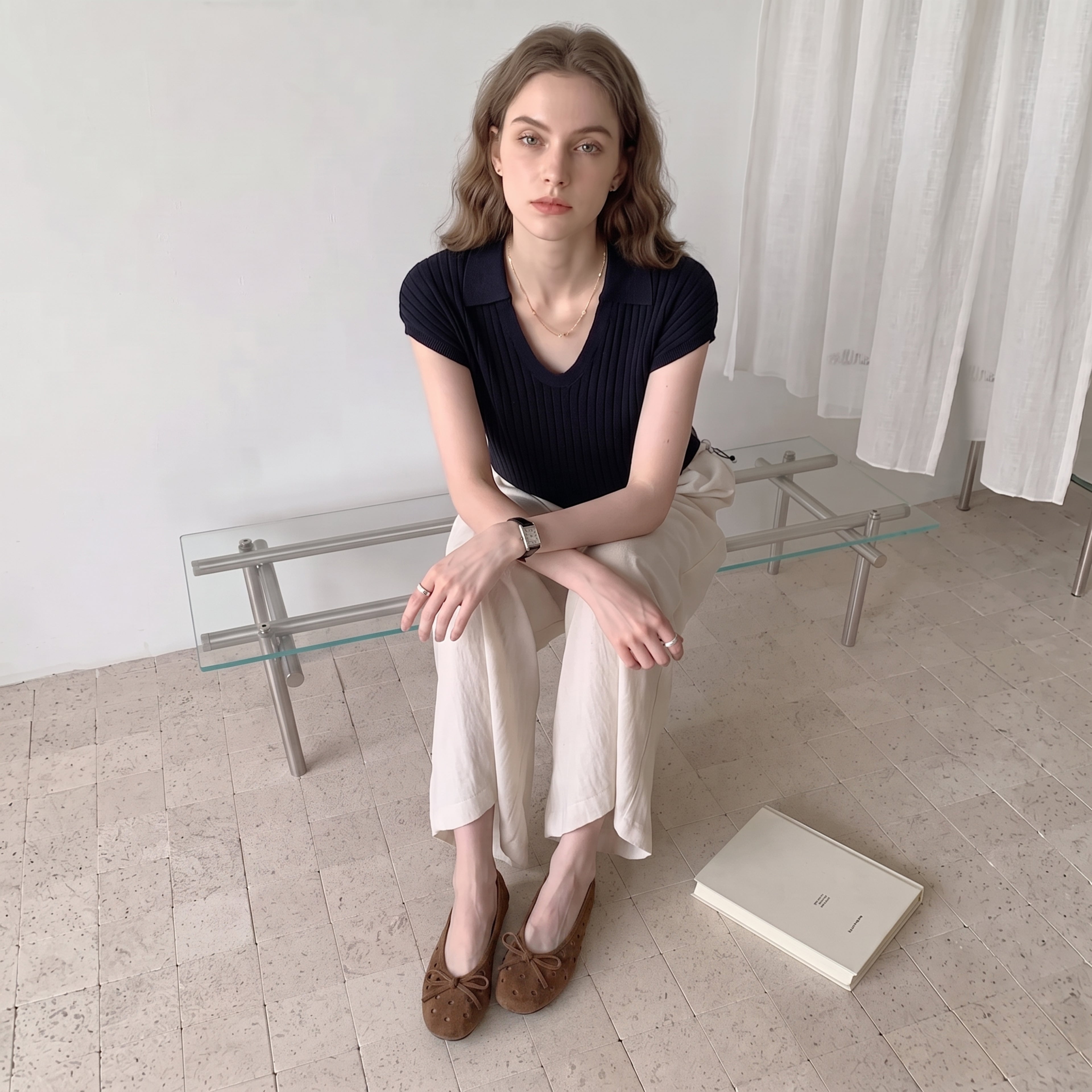The Dual Stride Brown Suede Ballet Flats