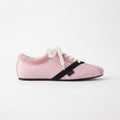The Dual Stride Pink Velvet Spliced Retro Sneakers