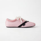The Dual Stride Pink Velvet Spliced Retro Sneakers