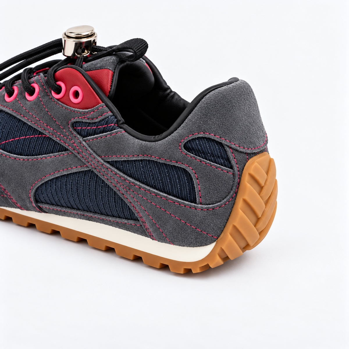 The Dual Stride Charcoal Gray Retro Sneakers