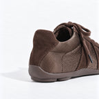The Dual Stride Split-Toe Velvet & Suede Retro Casual Sneakers