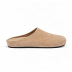 The Dual Stride Beige Suede Slip-On Mules