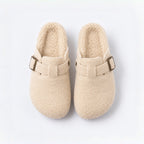 The Dual Stride Cozy Fleece Buckle Mules