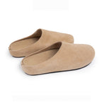 The Dual Stride Beige Suede Slip-On Mules