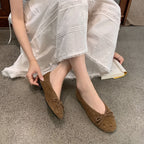 The Dual Stride Brown Suede Ballet Flats