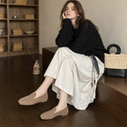 The Dual Stride Beige Braided Suede Loafers