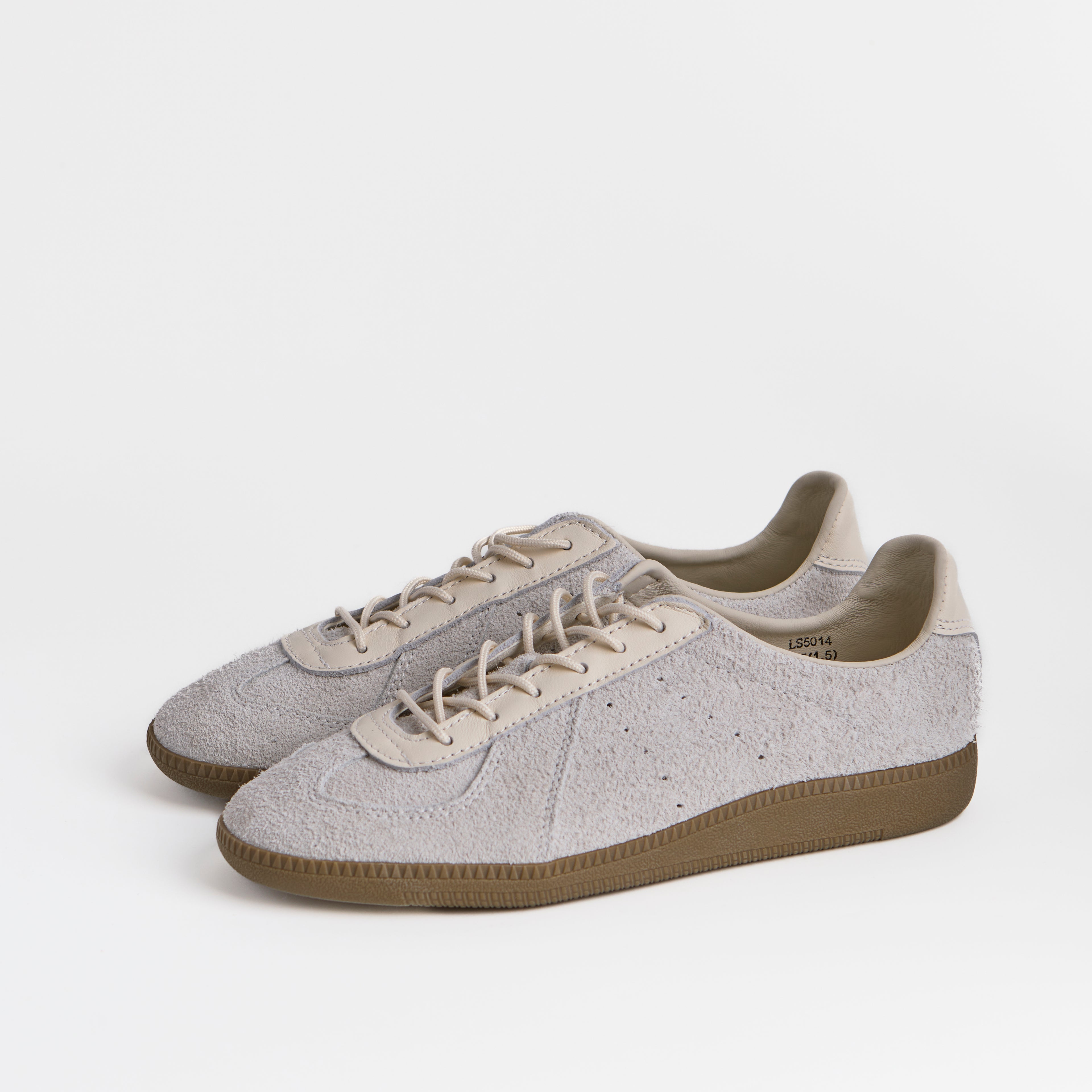 The Dual Stride White Flexible Sheepskin Suede Sneakers