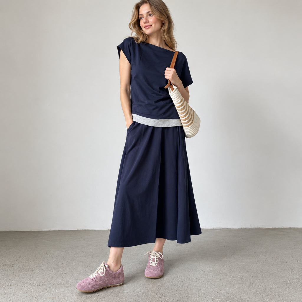 The Dual Stride Dusty Pink Suede Retro Low-Profile Sneakers