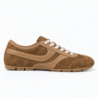 The Dual Stride Vintage Brown Suede Retro Sneakers