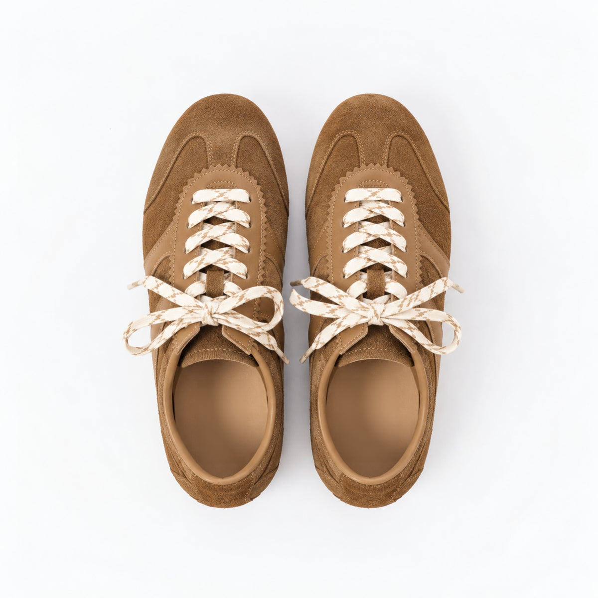 The Dual Stride Vintage Brown Suede Retro Sneakers