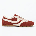 The Dual Stride Vintage Rust Red Suede Retro Sneakers