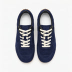 The Dual Stride Navy Blue Suede Retro Running Sneakers