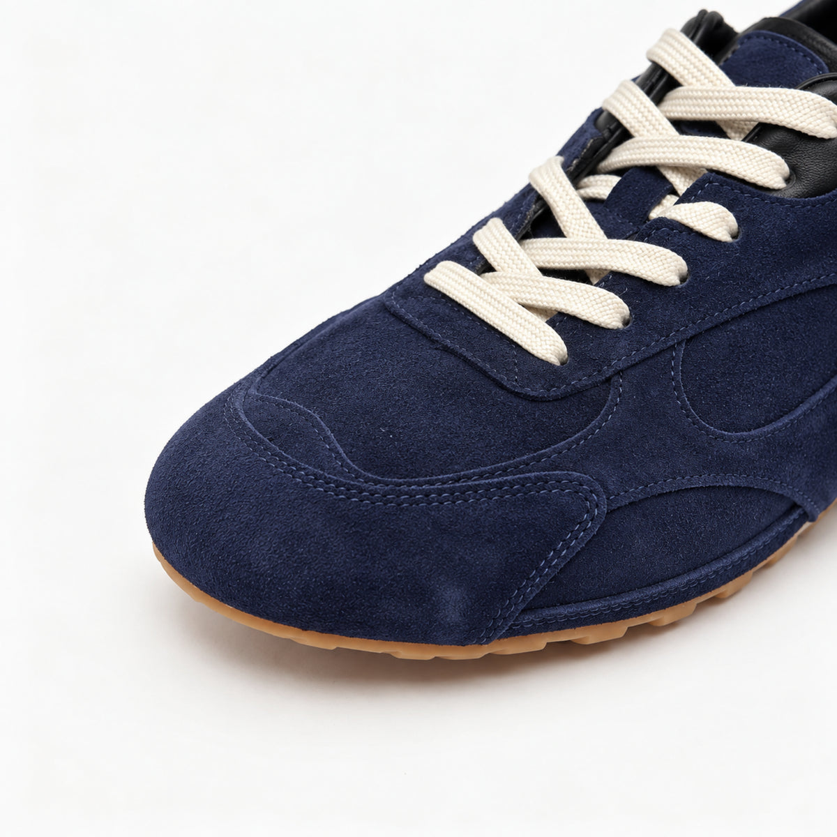The Dual Stride Navy Blue Suede Retro Running Sneakers