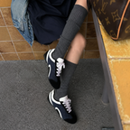 The Dual Stride Black Vintage Diamond pattern Casual Shoes