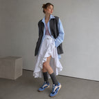 The Dual Stride Blue Split‑Toe Retro Sneakers