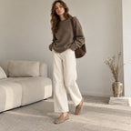 The Dual Stride Beige Braided Suede Loafers