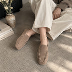 The Dual Stride Beige Braided Suede Loafers