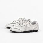 The Dual Stride White Suede Retro Sneakers