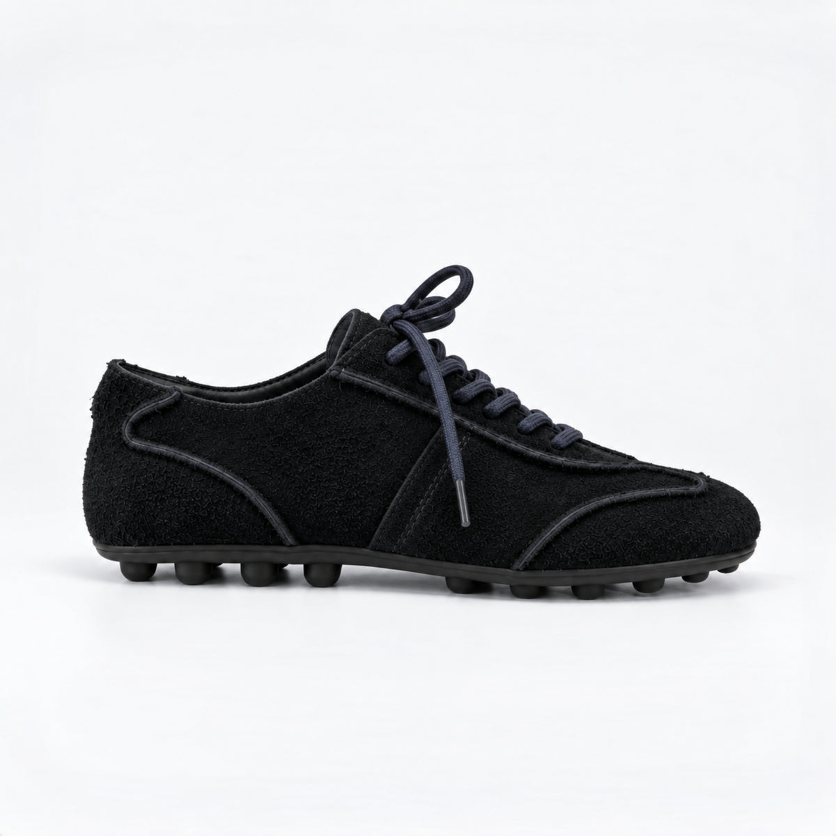 The Dual Stride Navy Blue Suede Retro Sneakers
