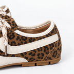 The Dual Stride Leopard Print Retro Low-Profile Sneakers