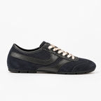 The Dual Stride Midnight Navy Retro Suede Low-Profile Sneakers