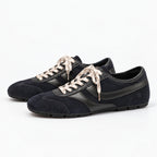 The Dual Stride Midnight Navy Retro Suede Low-Profile Sneakers