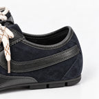 The Dual Stride Midnight Navy Retro Suede Low-Profile Sneakers