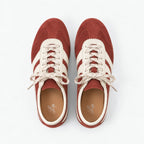 The Dual Stride Vintage Rust Red Suede Retro Sneakers