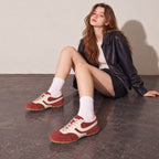 The Dual Stride Vintage Rust Red Suede Retro Sneakers