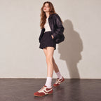 The Dual Stride Vintage Rust Red Suede Retro Sneakers