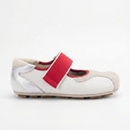 The Dual Stride White square-toe Mary Jane flats
