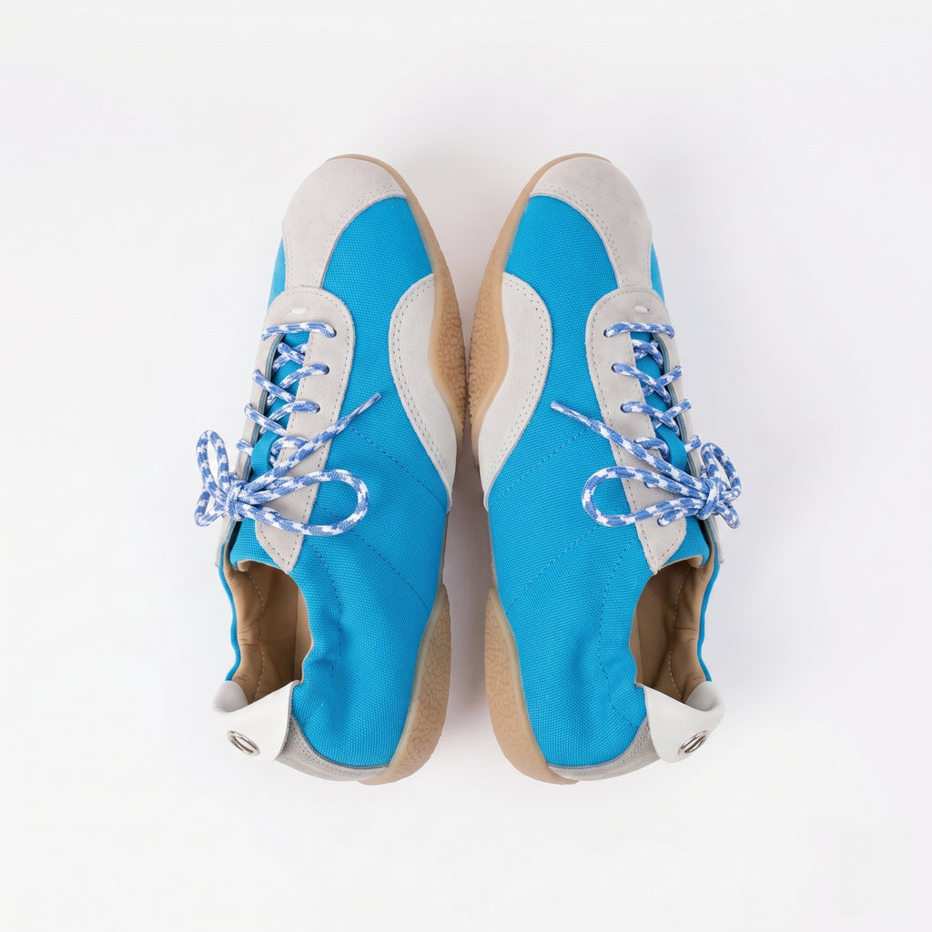 The Dual Stride Blue Casual Retro Low-Top Sneakers