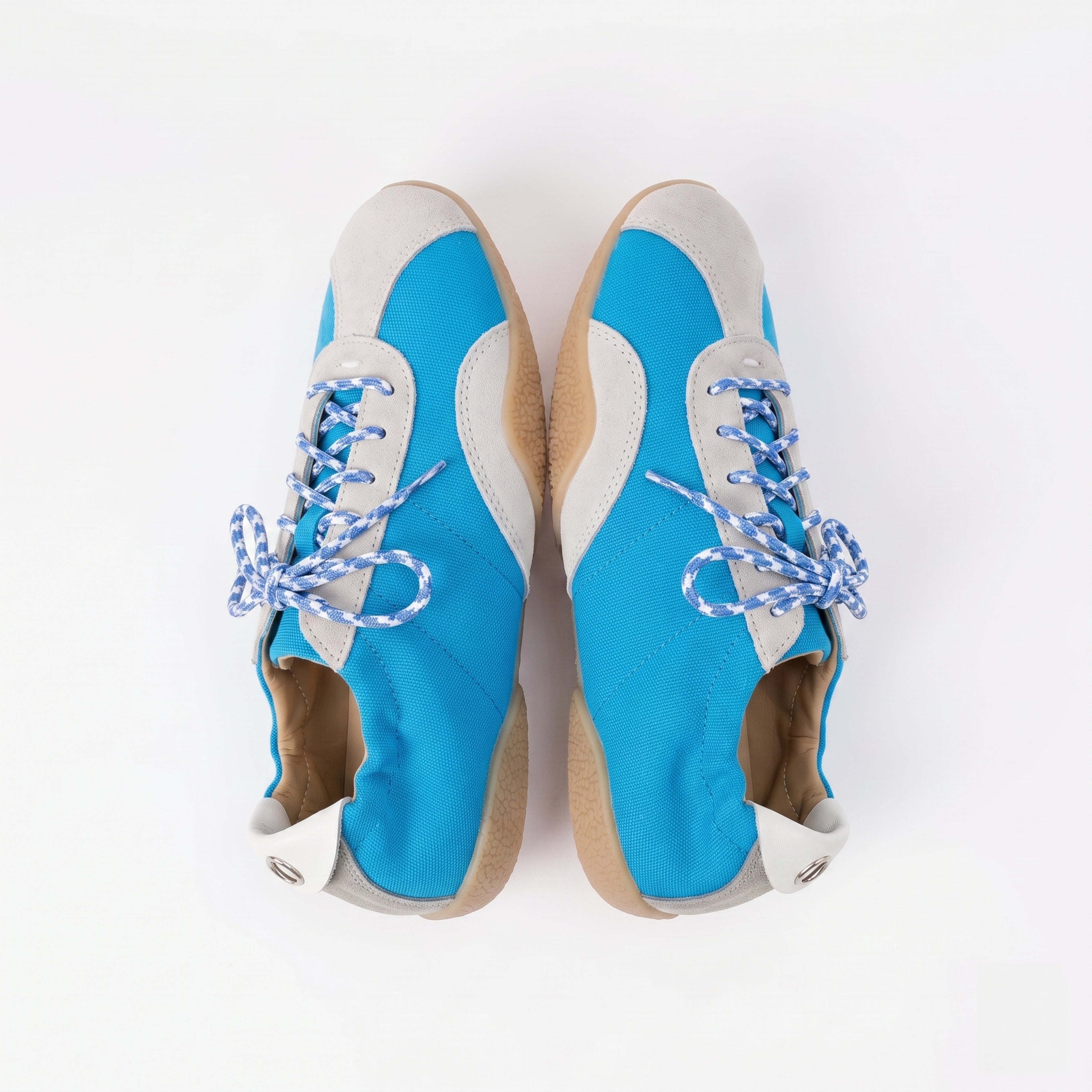 The Dual Stride Blue Casual Retro Low-Top Sneakers