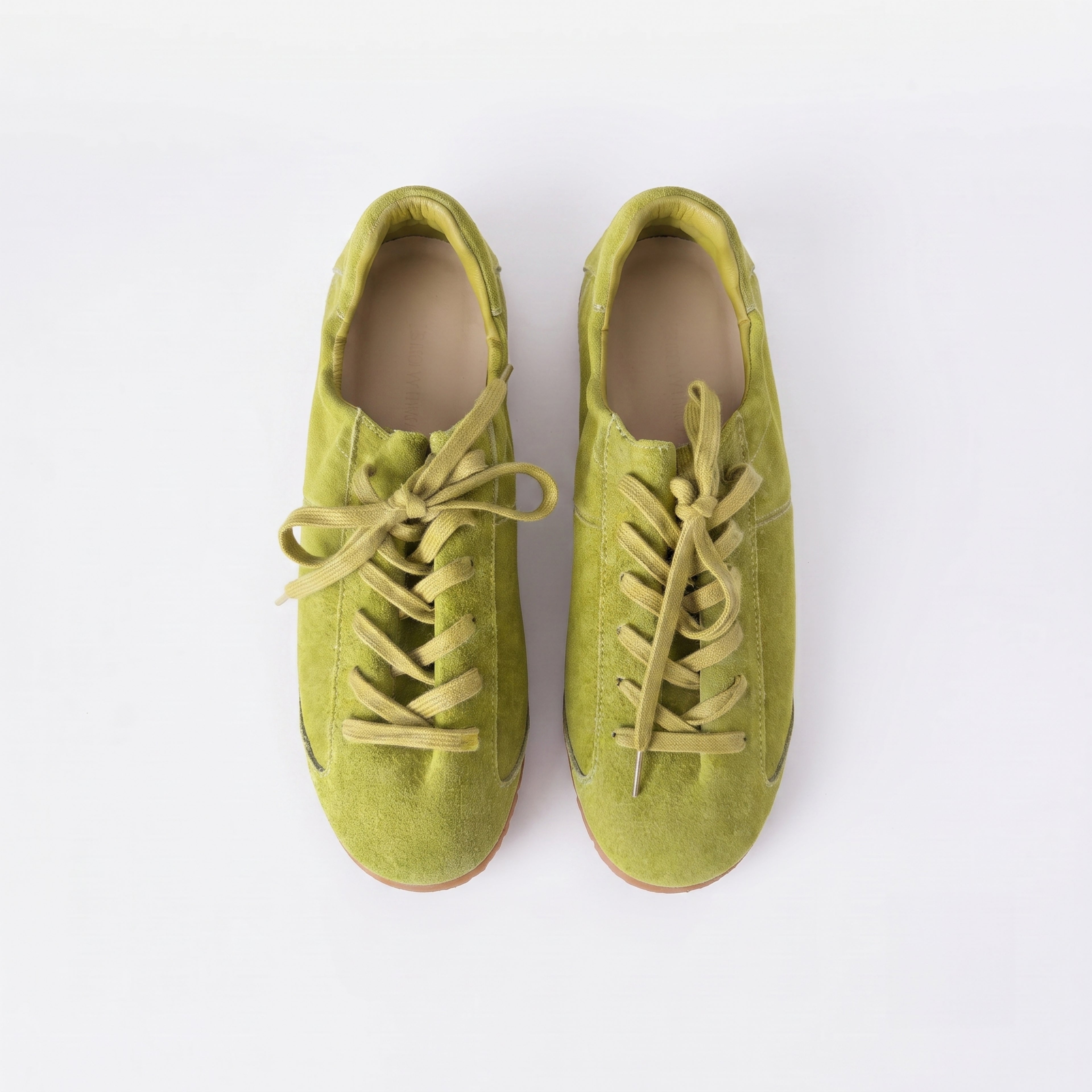 The Dual StrideRetro Olive Green Suede Casual Sneakers