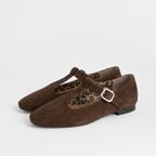The Dual Stride Chocolate Vintage Suede T-Strap Mary Jane Shoes