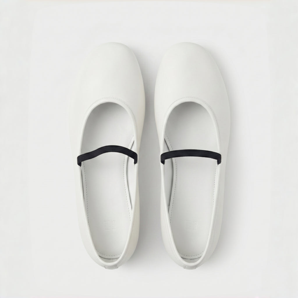 The Dual Stride White Minimalist Ballet Mary Jane