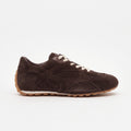 The Dual Stride Dark Brown Suede Retro Running Sneakers
